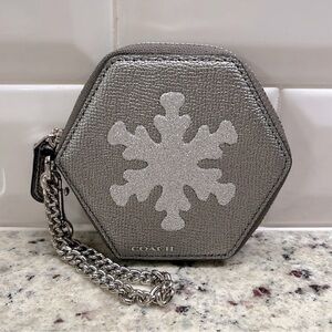 Coach Snowflake Coin Case Wristlet NWT